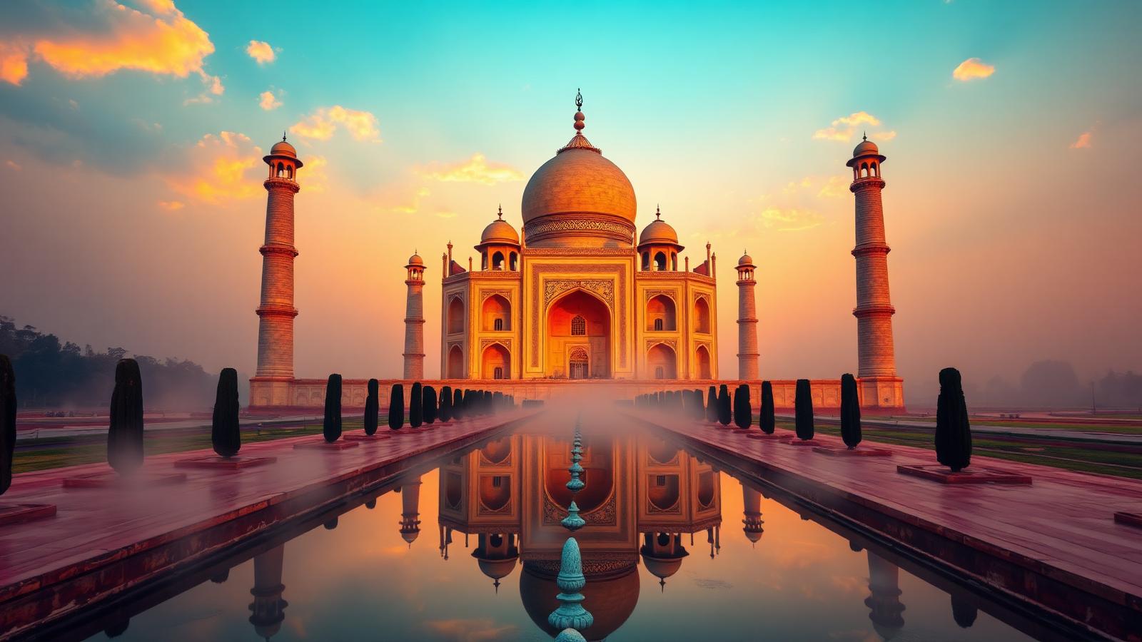Luxury atmosphere of the Taj Mahal at sunrise — Travelers in India guide